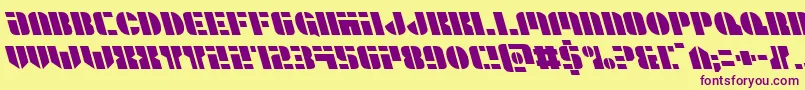 Leaguewarsleft Font – Purple Fonts on Yellow Background