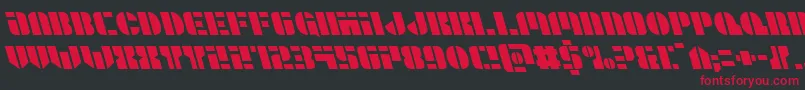Leaguewarsleft-Schriftart – Rote Schriften auf schwarzem Hintergrund