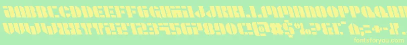 Leaguewarsleft-fontti – keltaiset fontit vihreällä taustalla