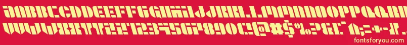 フォントLeaguewarsleft – 黄色の文字、赤い背景