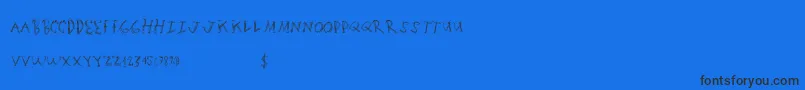 Scratchingmatters Font – Black Fonts on Blue Background