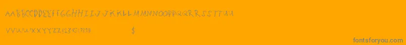 Scratchingmatters-Schriftart – Graue Schriften auf orangefarbenem Hintergrund