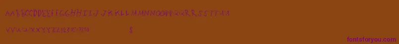 Шрифт Scratchingmatters – фиолетовые шрифты на коричневом фоне