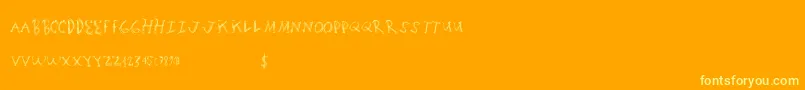 Scratchingmatters Font – Yellow Fonts on Orange Background