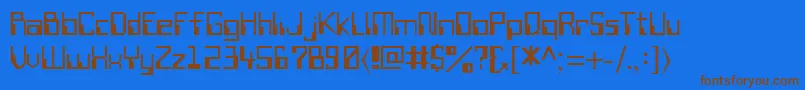 SiliconValley-Schriftart – Braune Schriften auf blauem Hintergrund
