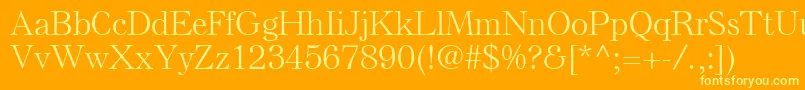 ElseLtLight-Schriftart – Gelbe Schriften auf orangefarbenem Hintergrund