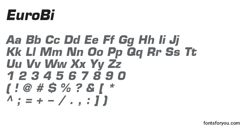 Schriftart EuroBi – Alphabet, Zahlen, spezielle Symbole