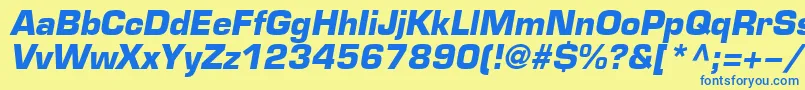 EuroBi Font – Blue Fonts on Yellow Background