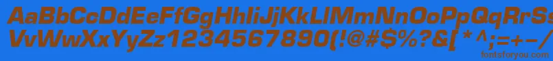 EuroBi Font – Brown Fonts on Blue Background