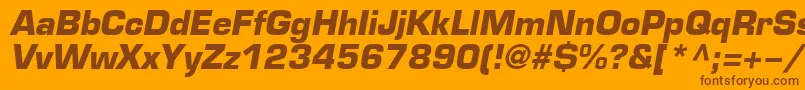 EuroBi Font – Brown Fonts on Orange Background