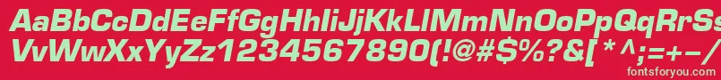 EuroBi Font – Green Fonts on Red Background