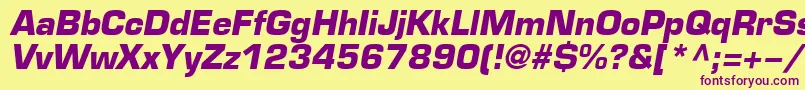 EuroBi-Schriftart – Violette Schriften auf gelbem Hintergrund