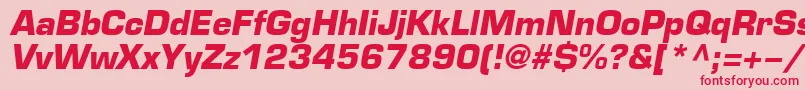 EuroBi-Schriftart – Rote Schriften auf rosa Hintergrund