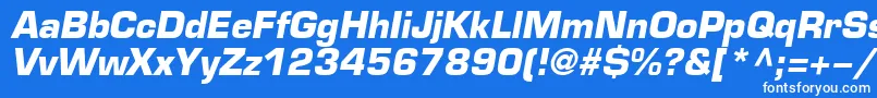 EuroBi-Schriftart – Weiße Schriften auf blauem Hintergrund