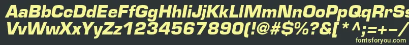 フォントEuroBi – 黒い背景に黄色の文字