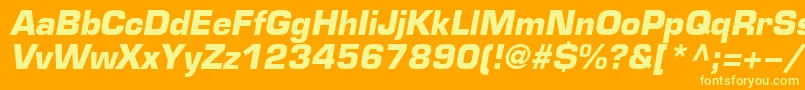 EuroBi Font – Yellow Fonts on Orange Background