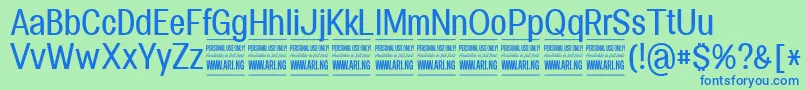 SpecifypersonalConmedium Font – Blue Fonts on Green Background