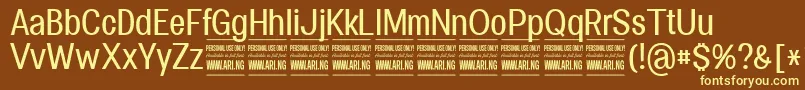 SpecifypersonalConmedium Font – Yellow Fonts on Brown Background