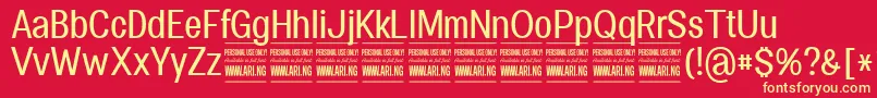Police SpecifypersonalConmedium – polices jaunes sur fond rouge