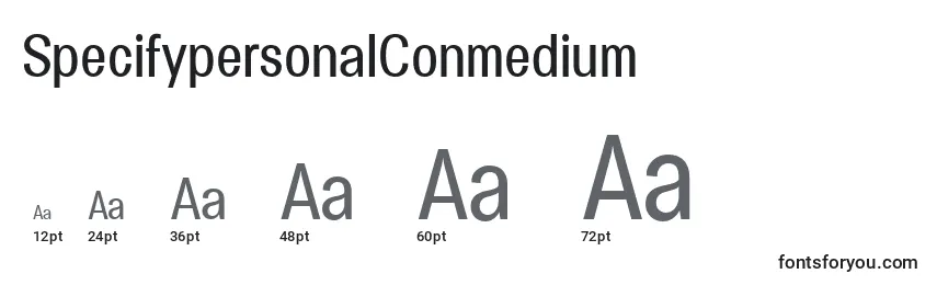 SpecifypersonalConmedium Font Sizes
