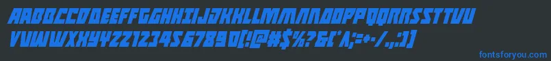 Шрифт Halfshellherocondital – синие шрифты на чёрном фоне
