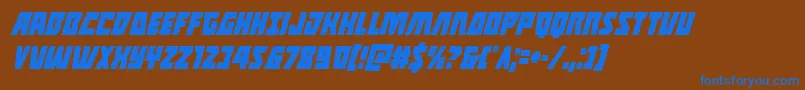Halfshellherocondital Font – Blue Fonts on Brown Background