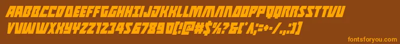 Halfshellherocondital Font – Orange Fonts on Brown Background