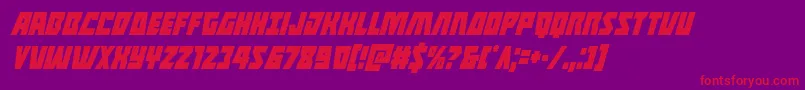 Czcionka Halfshellherocondital – czerwone czcionki na fioletowym tle