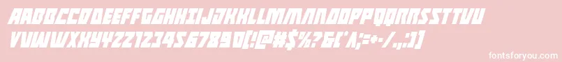 Halfshellherocondital-fontti – valkoiset fontit vaaleanpunaisella taustalla