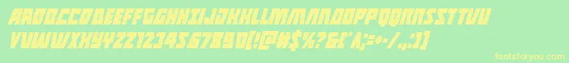 Halfshellherocondital-fontti – keltaiset fontit vihreällä taustalla