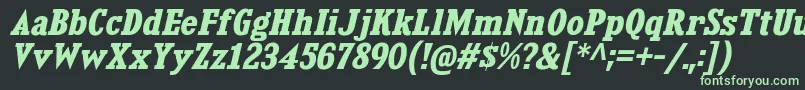 Czcionka KingsbridgeBdIt – zielone czcionki na czarnym tle