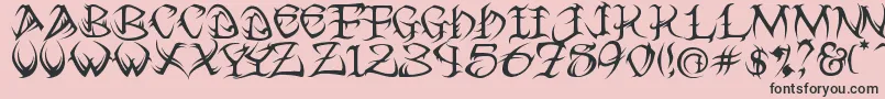 Tribal ffy Font – Black Fonts on Pink Background