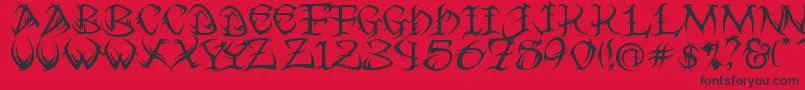 Tribal ffy Font – Black Fonts on Red Background