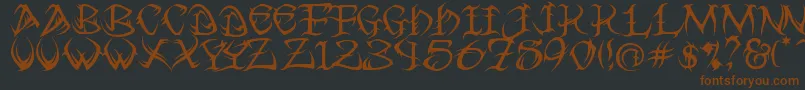 Tribal ffy Font – Brown Fonts on Black Background