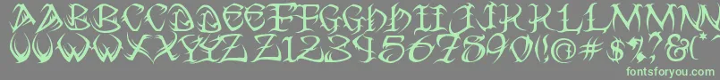 Tribal ffy Font – Green Fonts on Gray Background