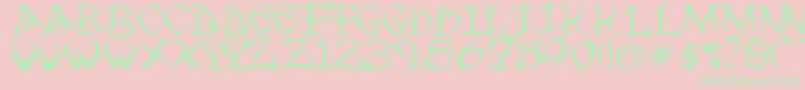 Tribal ffy Font – Green Fonts on Pink Background