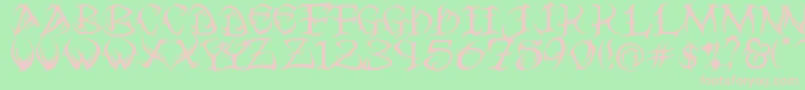 フォントTribal ffy – 緑の背景にピンクのフォント