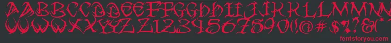 Tribal ffy Font – Red Fonts on Black Background