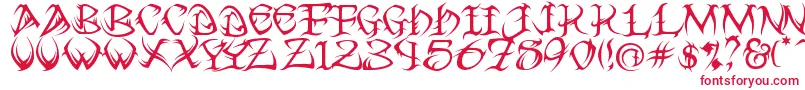 フォントTribal ffy – 赤い文字