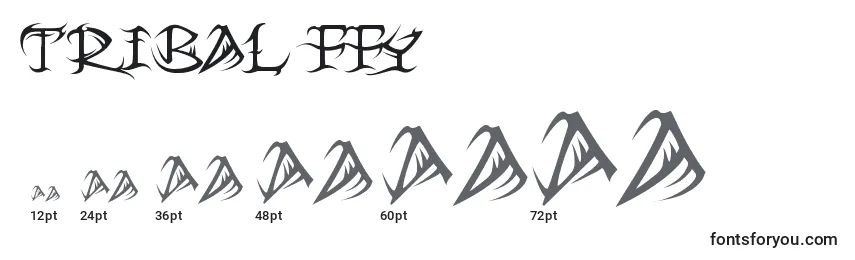 Größen der Schriftart Tribal ffy