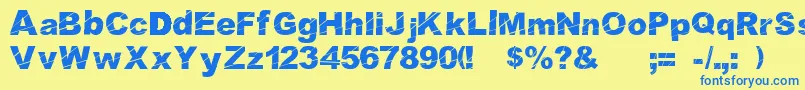 Cosmicaldisfase Font – Blue Fonts on Yellow Background