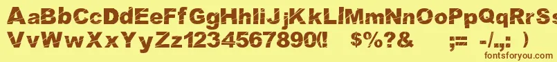 Cosmicaldisfase Font – Brown Fonts on Yellow Background