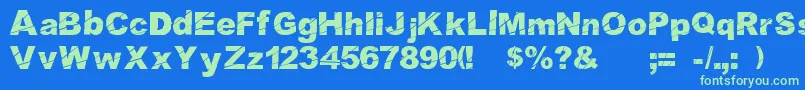 Cosmicaldisfase Font – Green Fonts on Blue Background