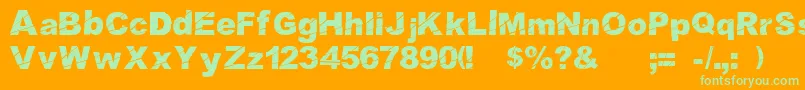 Cosmicaldisfase Font – Green Fonts on Orange Background
