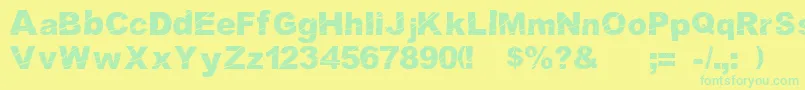 Cosmicaldisfase Font – Green Fonts on Yellow Background