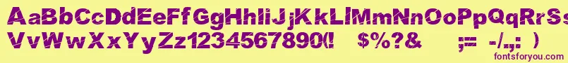Cosmicaldisfase Font – Purple Fonts on Yellow Background