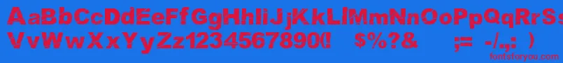 Cosmicaldisfase-fontti – punaiset fontit sinisellä taustalla