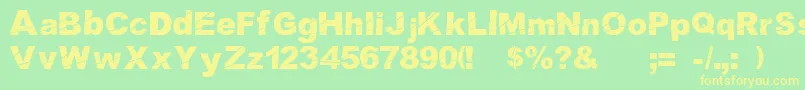 Cosmicaldisfase Font – Yellow Fonts on Green Background