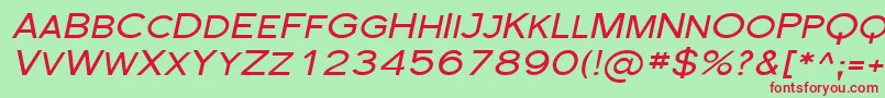 SfflorencesansscexpItalic Font – Red Fonts on Green Background