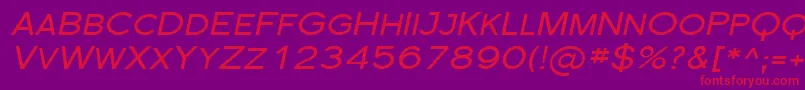 SfflorencesansscexpItalic Font – Red Fonts on Purple Background